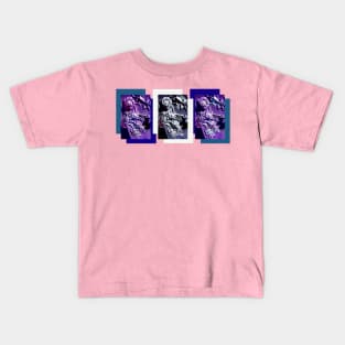 Deep Blue Roses on Grave in Cemetery Kids T-Shirt